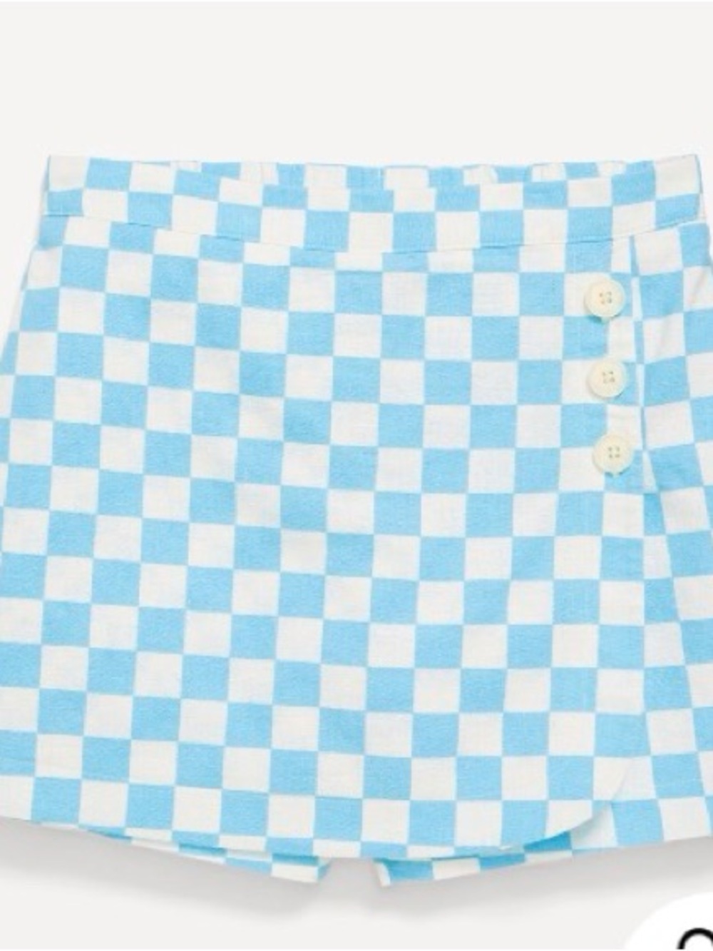 Old Navy Blue and White Checkerboard Skort with Side Buttons size 10/12